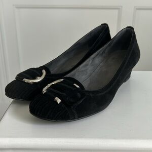 Stuart Weitzman suede leather wedge shoes heels